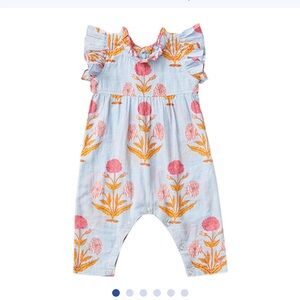 Pink chicken jumper blue bell oversized dandelion Floral Ruffle Jumpsuit Pink